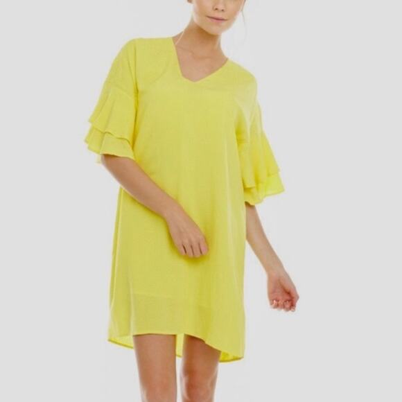 Mary & Mabel Dresses & Skirts - Mary & Mabel Yellow Textured Shirt Dress